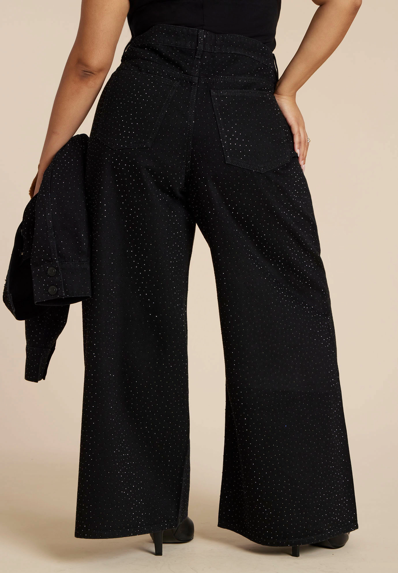 ELOQUII Women's Plus Embellished Rhinestone Jeans