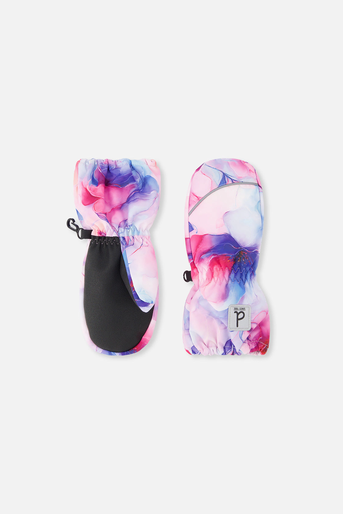 Deux par Girls Play Flower Print Waterproof Winter Mittens with Rubberized Palm