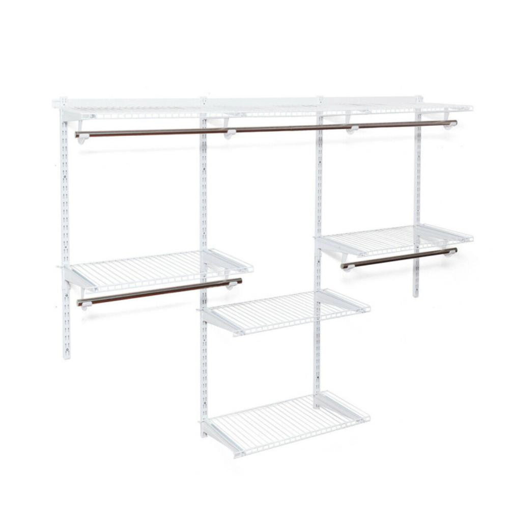 Hivvago Adjustable Wall Mounted Closet Rack System with Shelf