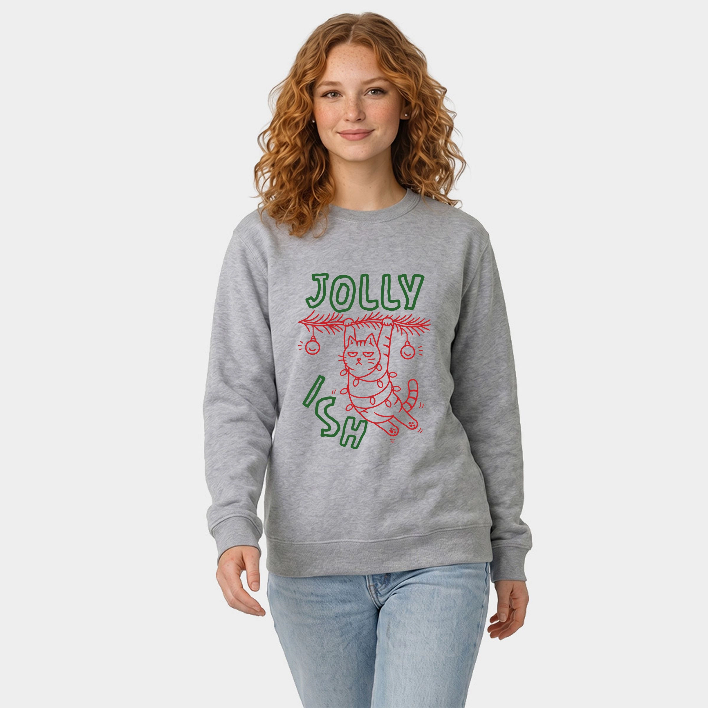 Simply Sage Market - Women's Graphic Sweatshirt Jollyish Cat