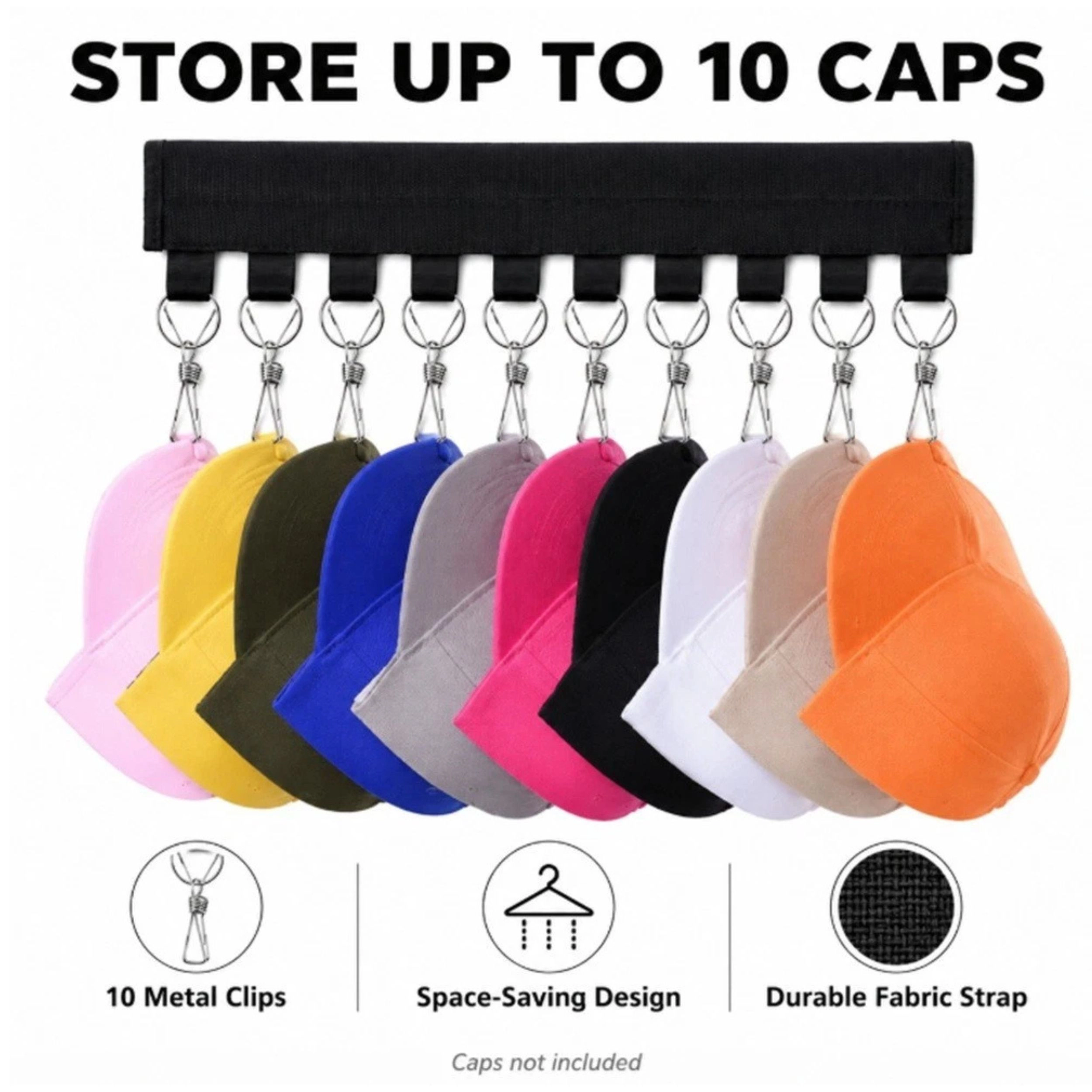 Home Collection Hat Rack for Baseball Caps Wall Closet Organizer Cap Holder