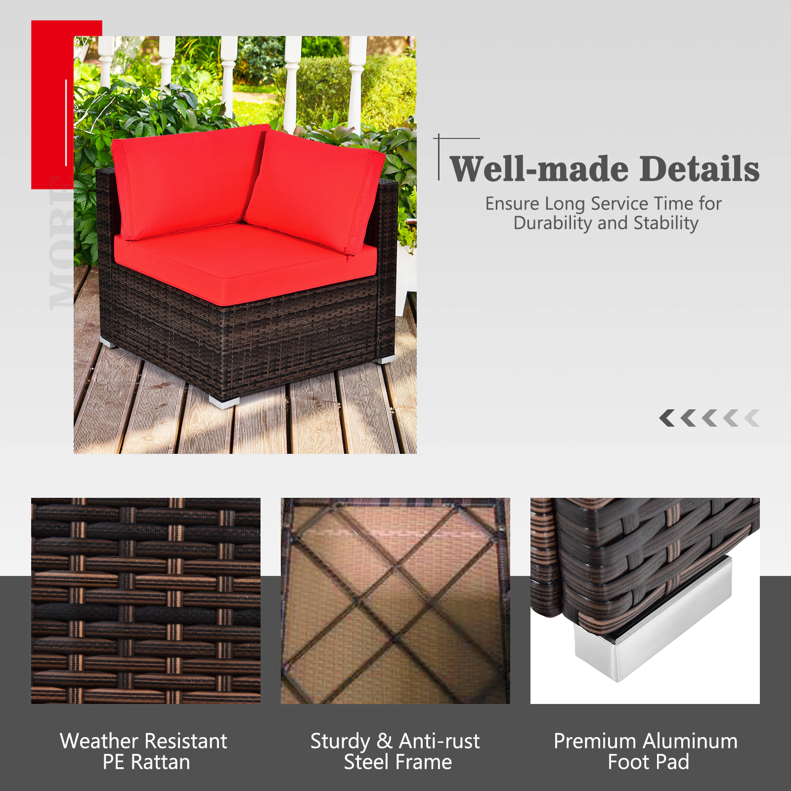 Hivvago 7 Pieces Patio Furniture Set with 35 Inches 50000 BTU