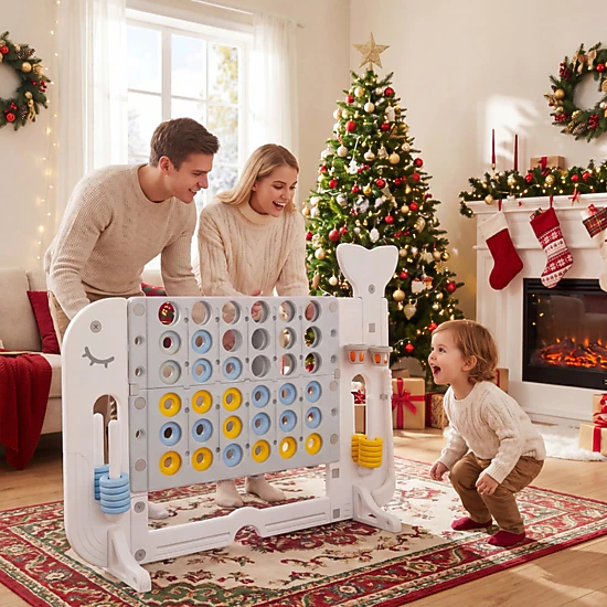 SUGIFT Giant 4-to-Score HDPE Combo Game Set with Ring Toss 42.5-in Tall ...