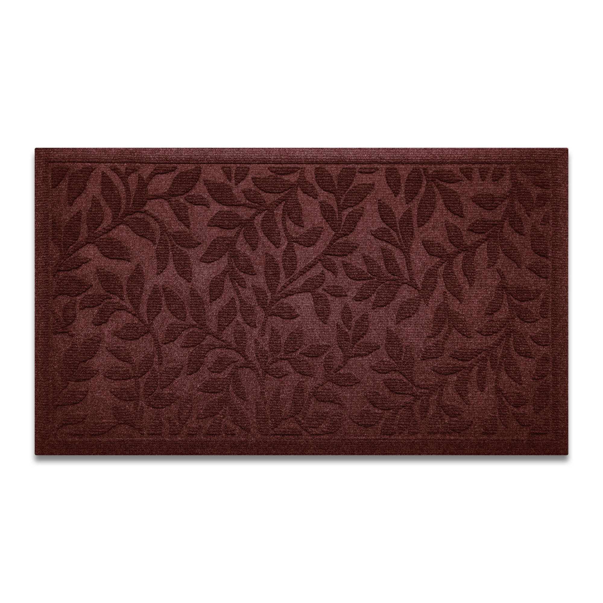 G128 Door Mat 29.5 x 17 in, Low-Profile Non-Slip Backing, All-Season Brown Leaves