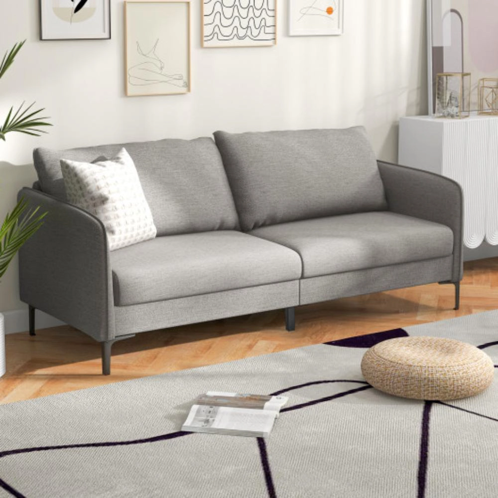Hivvago 76-Inch Contemporary Loveseat Sofa for Apartments and Dorms with Sleek Metal Legs