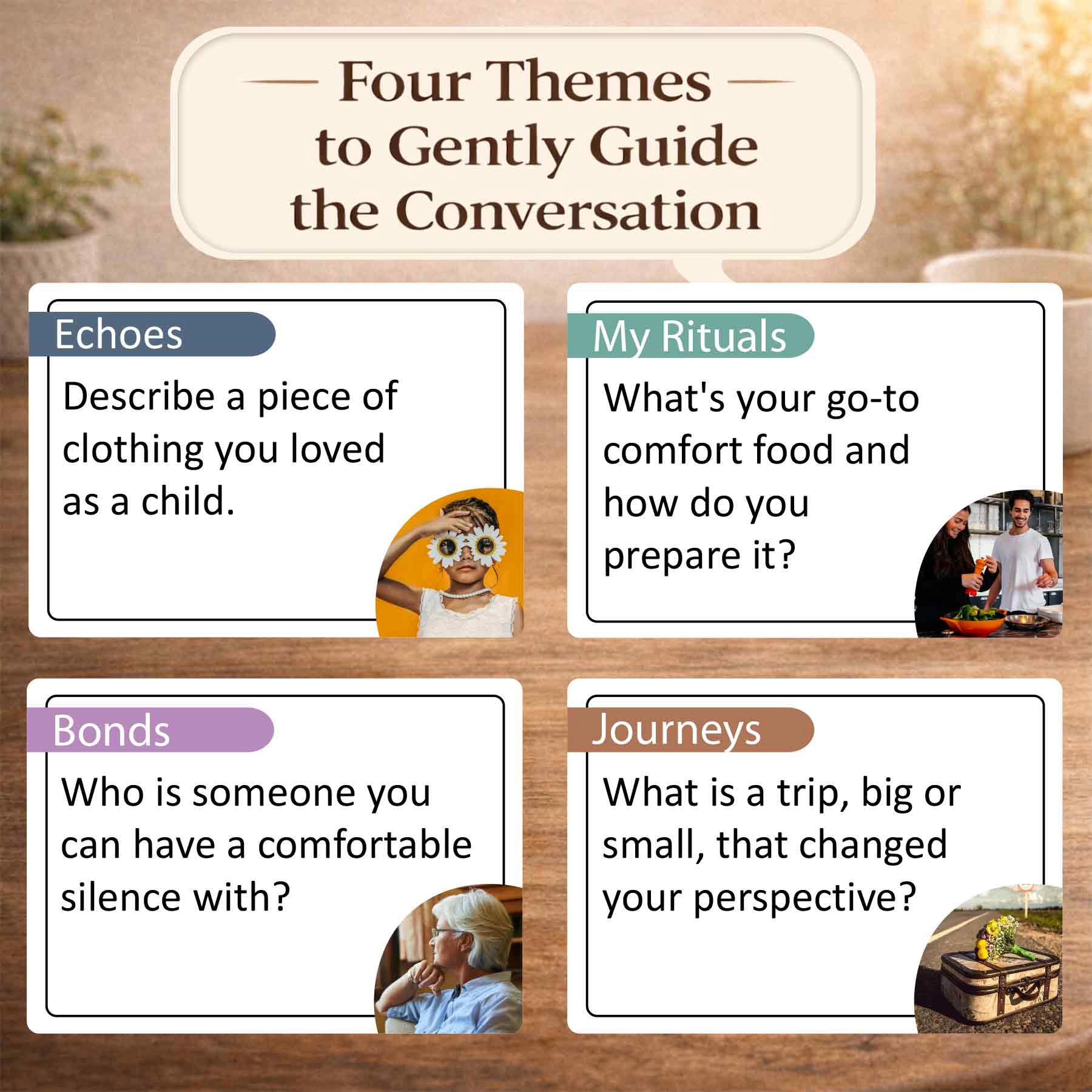 QUOKKA Memory & Conversation Cards for Seniors – Phrase Matching Discussion Activity