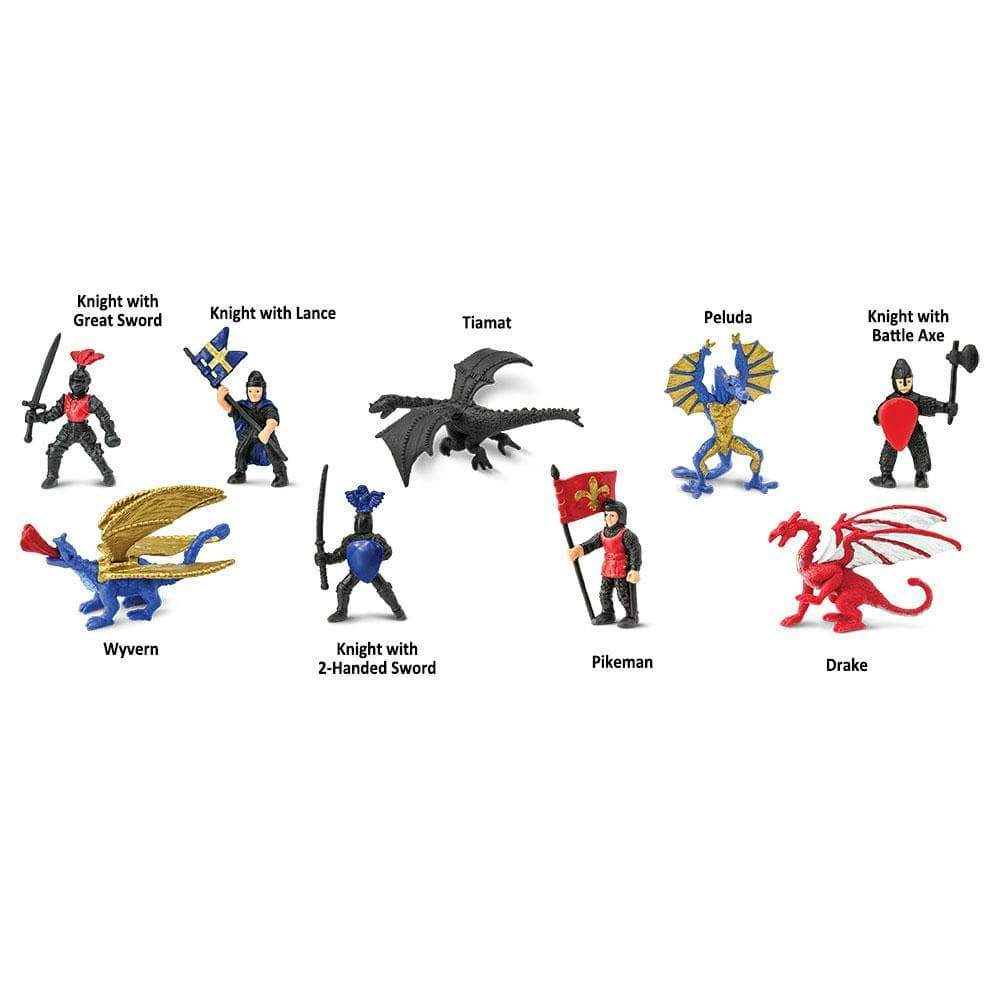 Safari Ltd. - Knights & Dragons 2 TOOB - contains 9 Mini Figurines