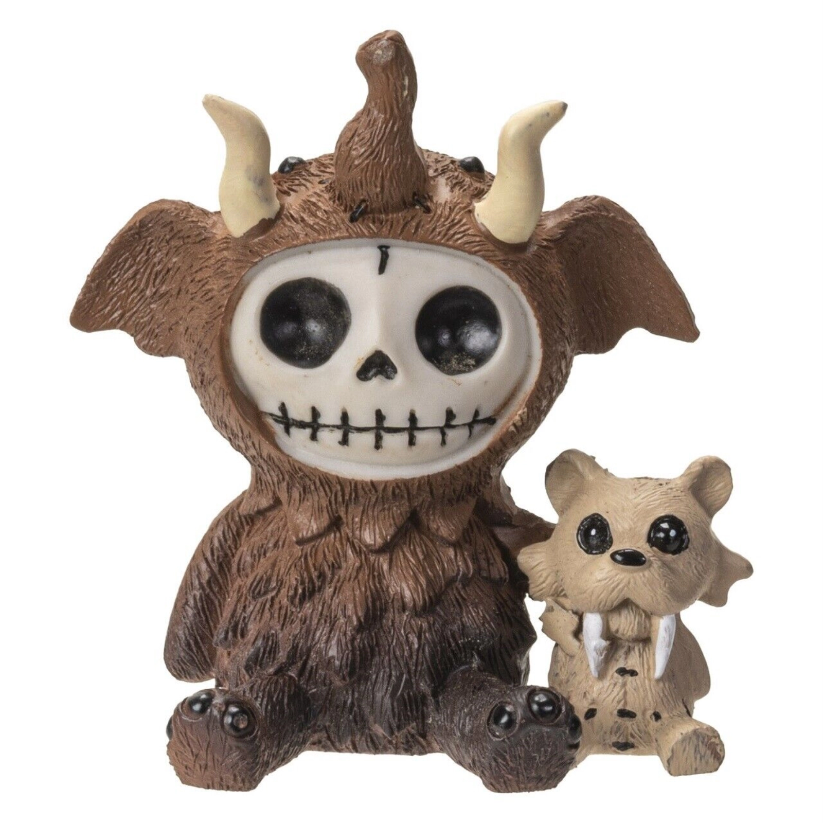 Pacific Giftware Furrybones Warren Wooly Mammoth Skeleton in Costume Figurine 3 Inch Brown