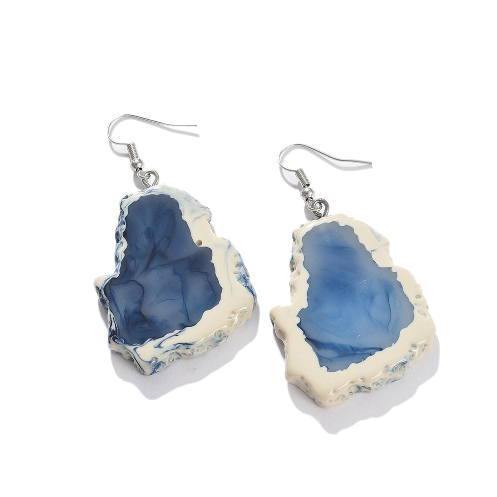 SOHI Women's Blue Abstract Drop Earrings