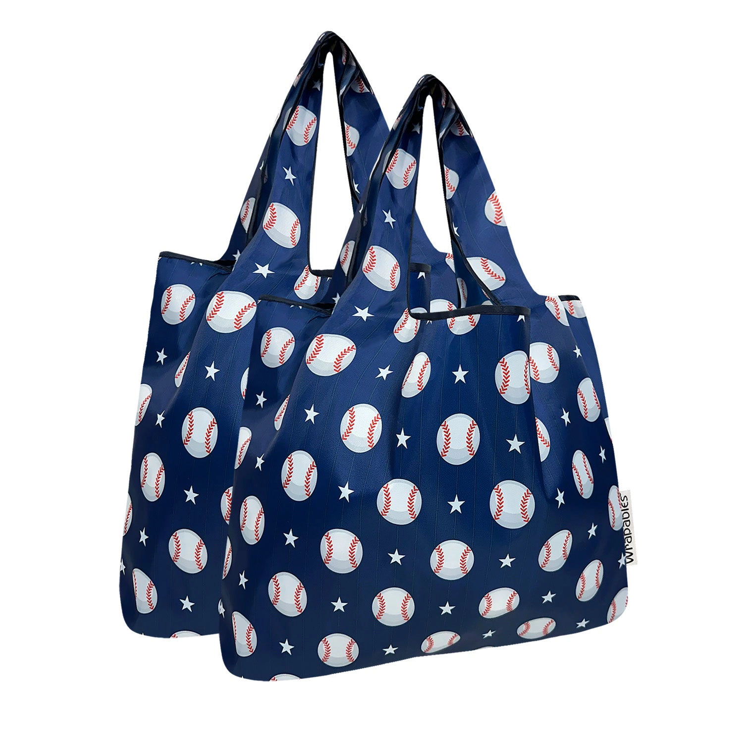 Wrapables Medium Nylon Reusable Shopping Bags for Groceries, Set of 2