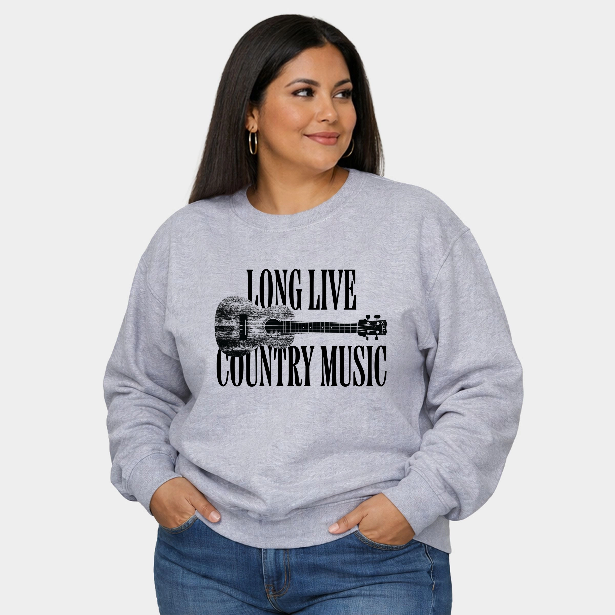 Simply Sage Market - Women's Plus Sized Graphic Sweatshirt Long Live Country Music