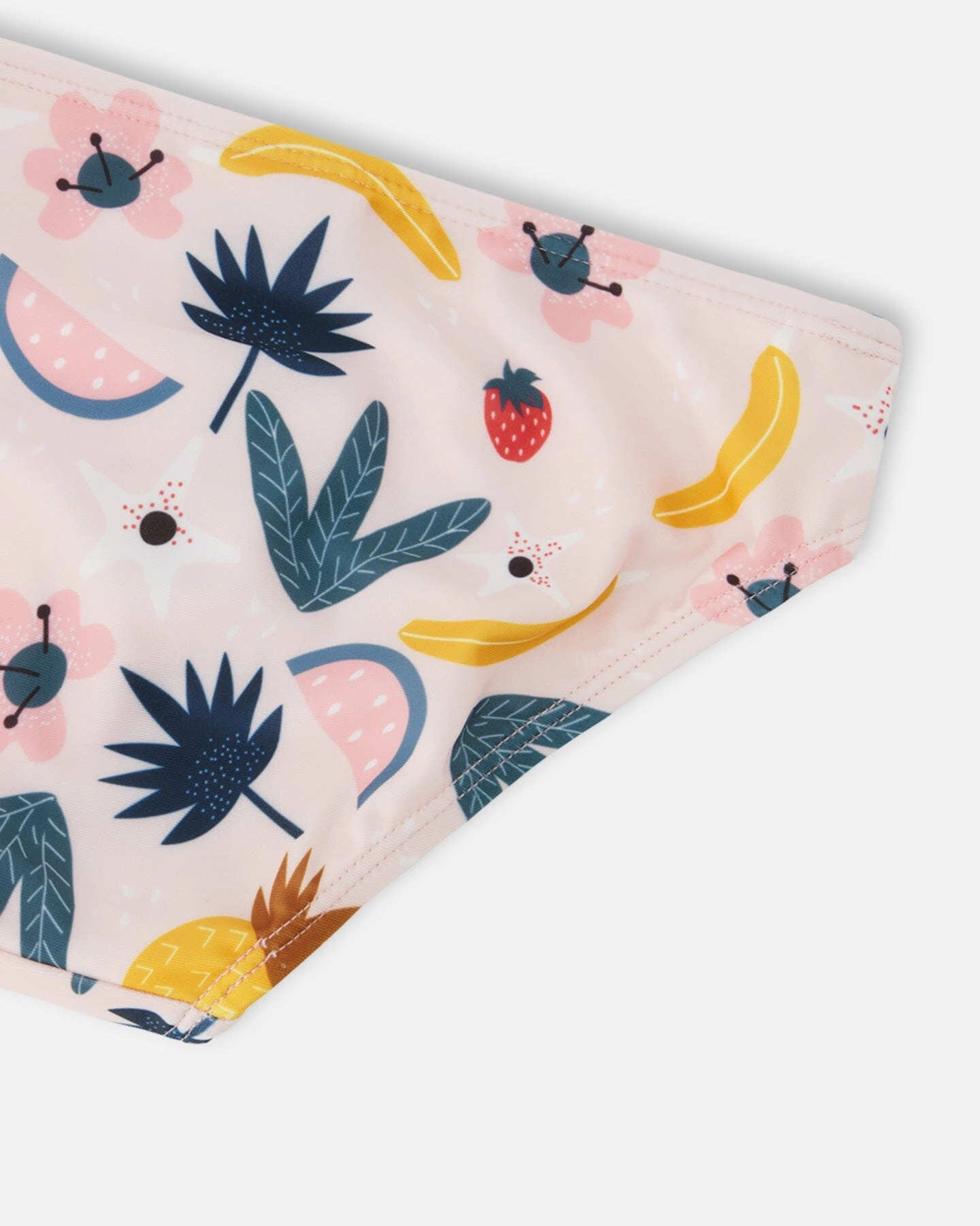 Deux par Girls Printed Fruits Top and Bottom Two-Piece Swimsuit