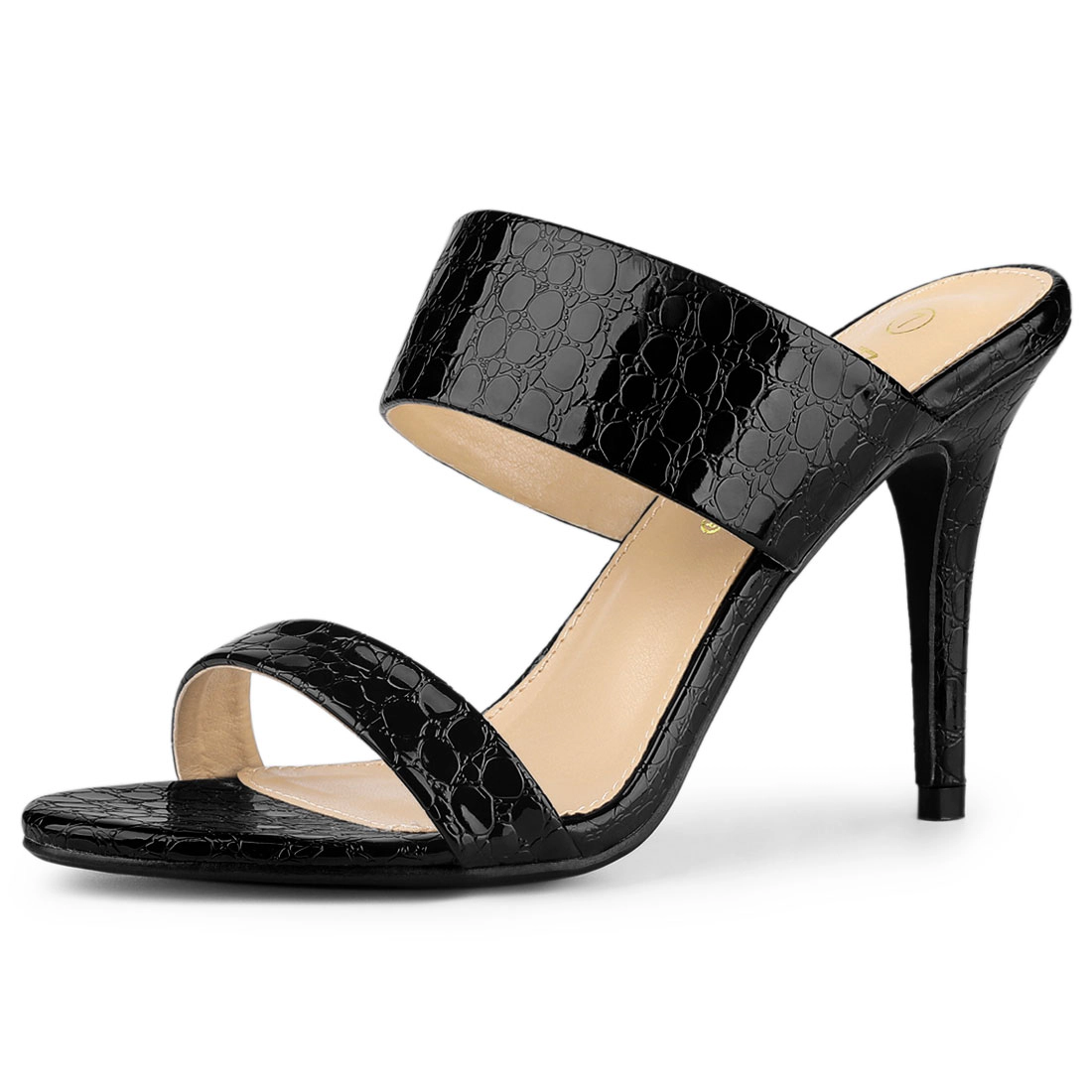 BLISSFUL STEP Women's Stiletto Heel Open Toe Sandals