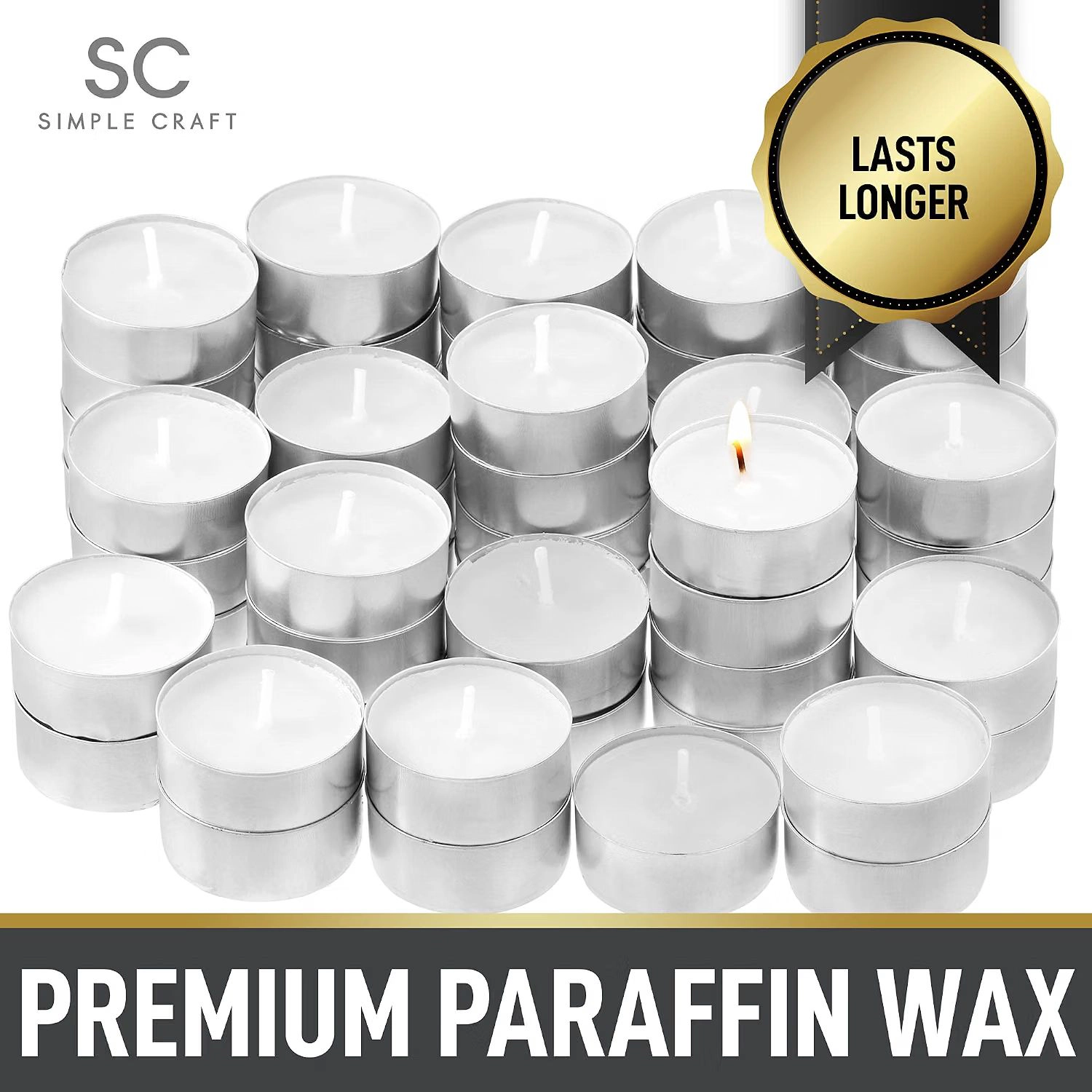 100 Pack Smokeless & Dripless Tea Lights Candles - Unscented Tealight Candles Pack
