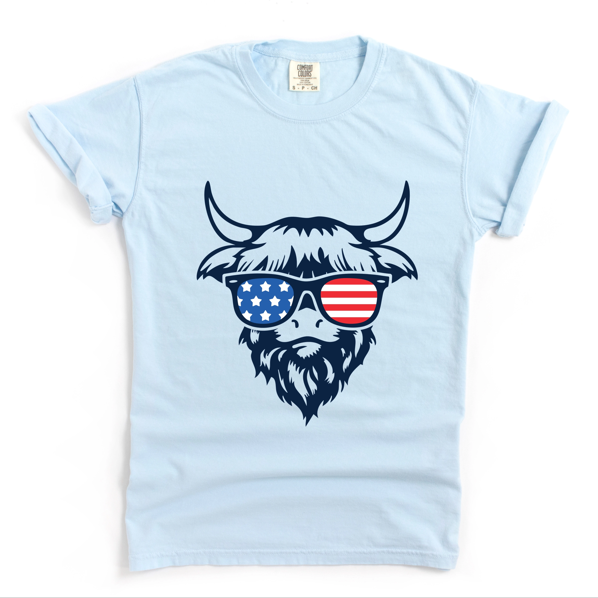 Simply Sage Market - Patriotic Cow Sunglasses Women's Garment Dyed Graphic T-Shirt
