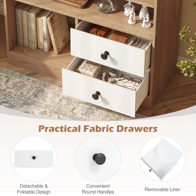 Hivvago Open Storage Cabinet With 3 Compartments And 2 Drawer