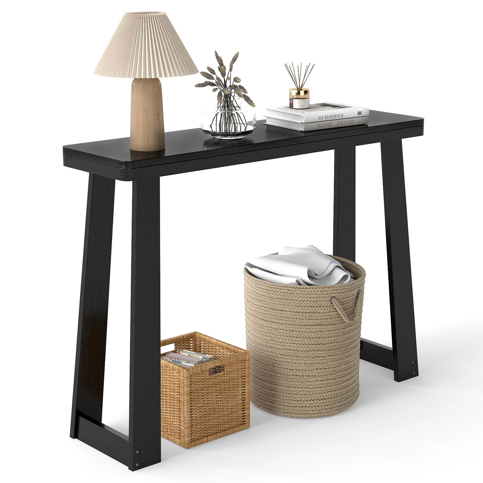 SlickBlue Farmhouse Console Table with Solid Wood Frame