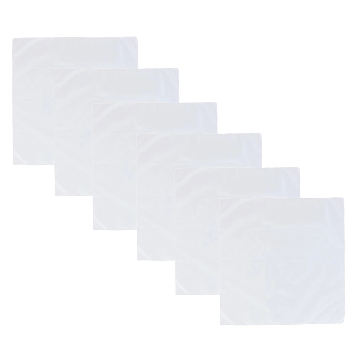 CTM® All Cotton 15x15 inch Solid White Cotton Handkerchief (6 Pack)