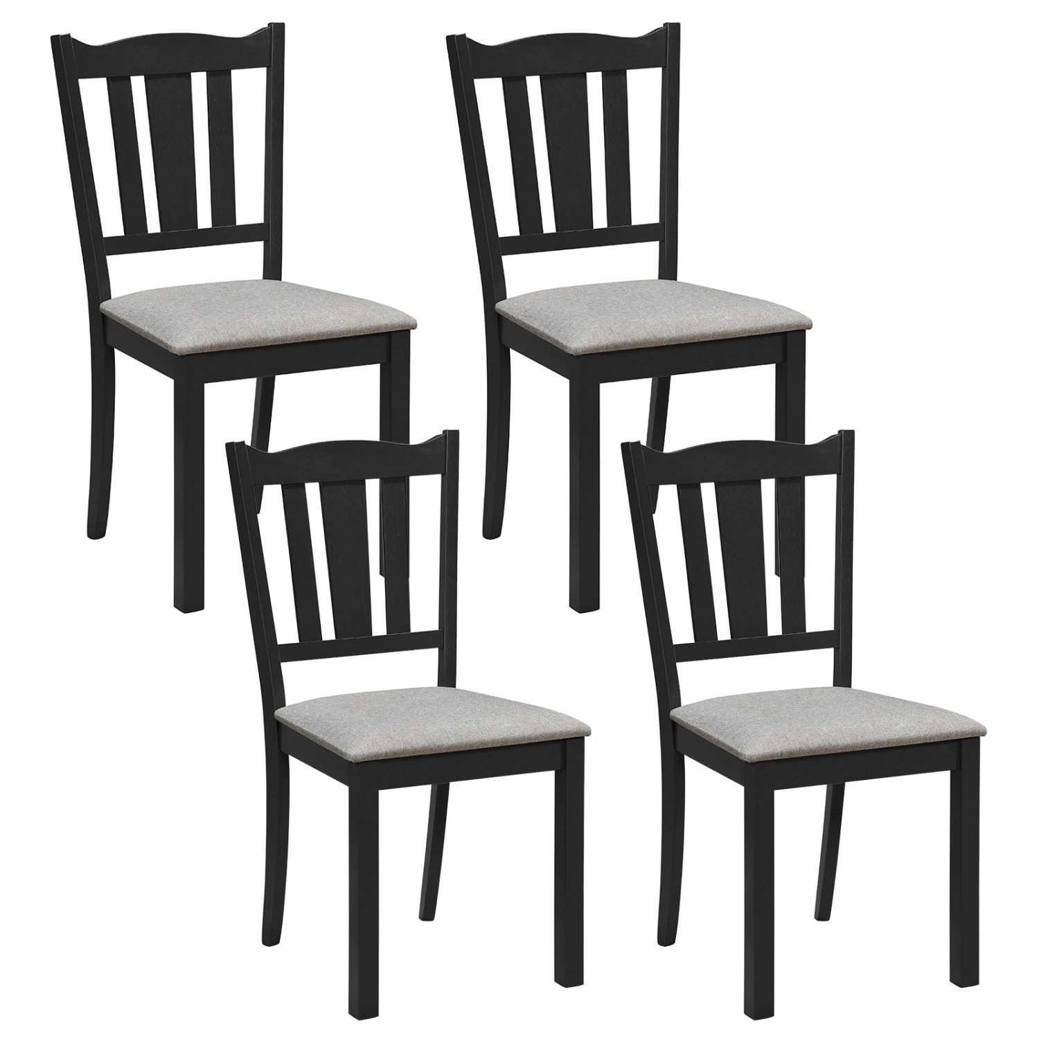 LJG Set of Wooden Dining Chair with Hollow Back and Soft-Padded Cushion