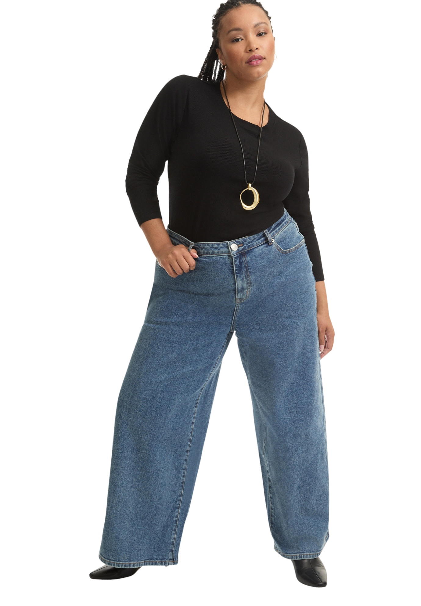 June & Vie Women's Plus Curvie-Fit High-Rise Jeans