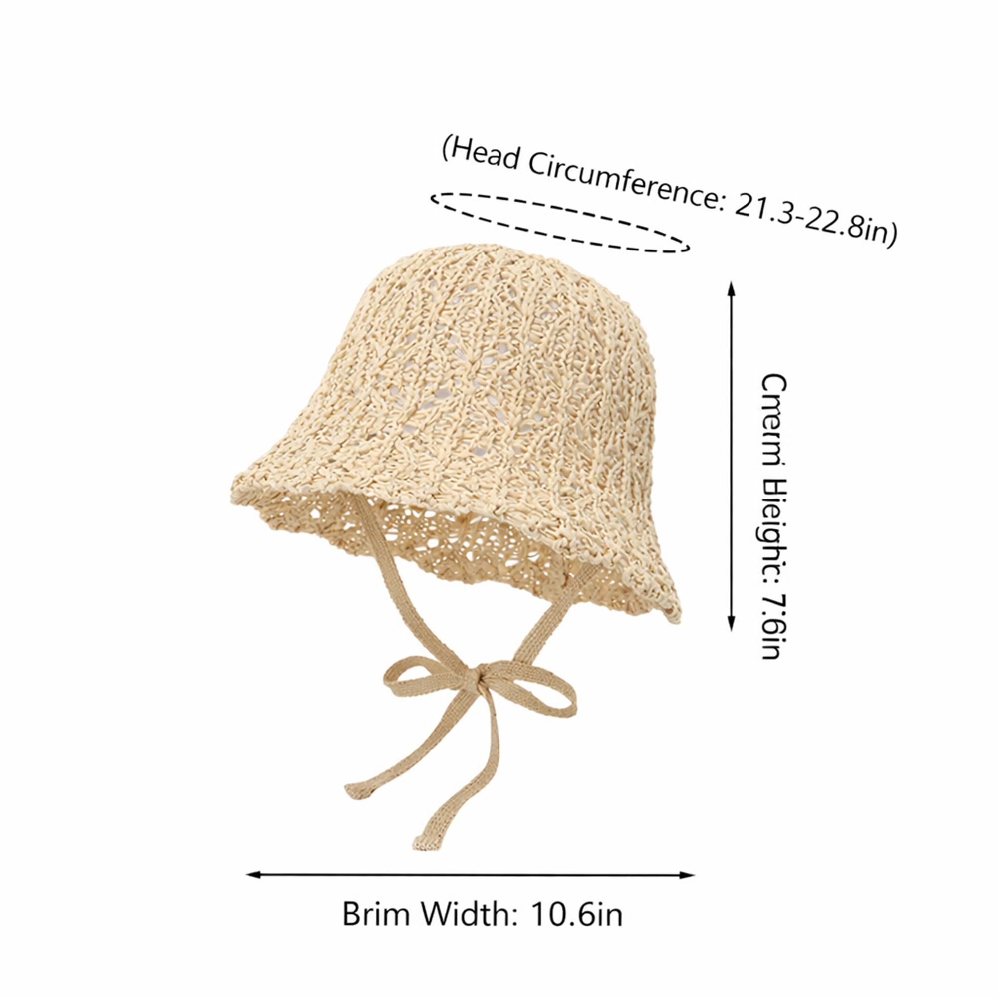 Anna-Kaci Women's Crochet Bucket Sun Hat Wide Brim Knit Beach Adjustable Chin Tie Summer