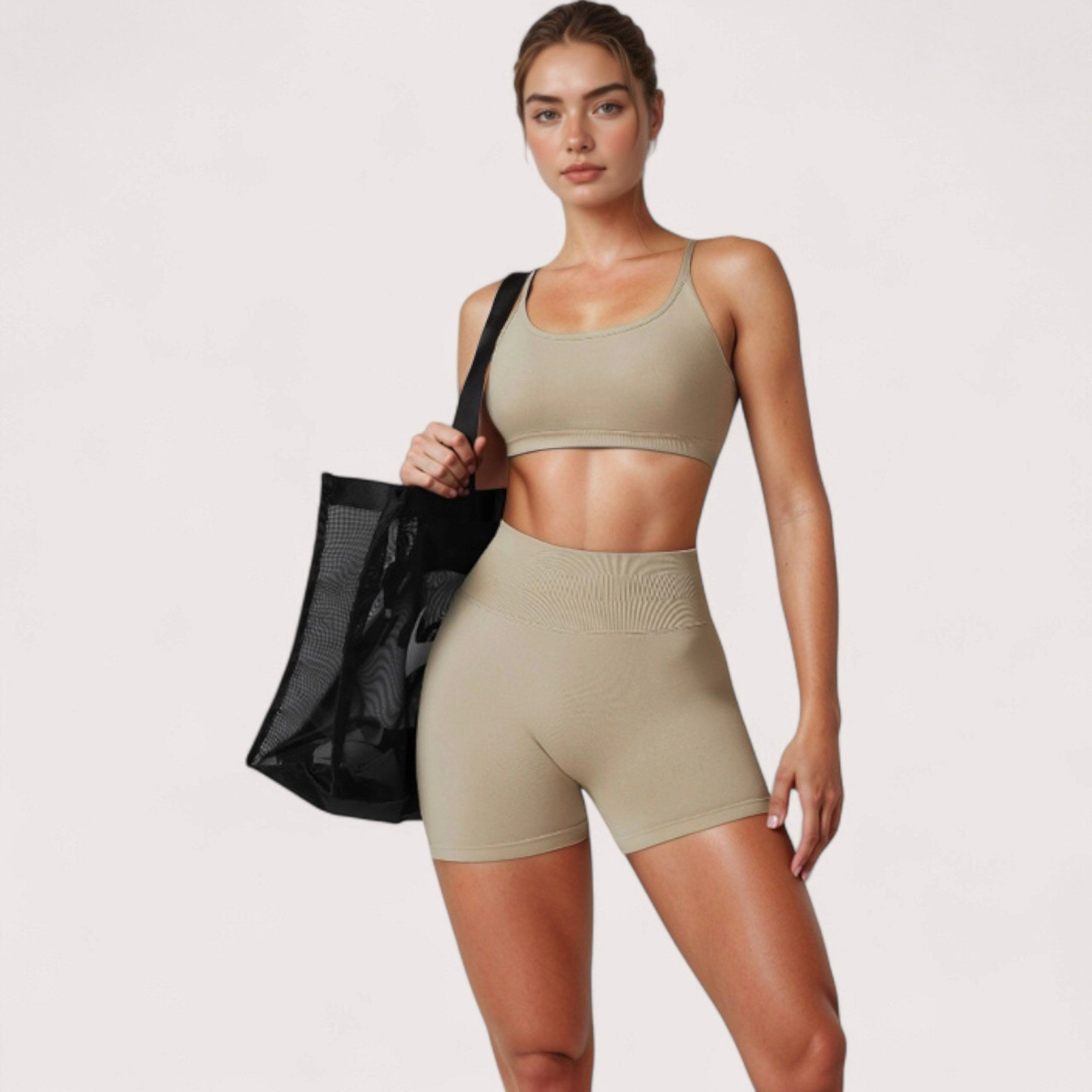 Anna-Kaci Women's High Waist Compression Biker Shorts with Sculpting Seam Detail and Stretch Fit Fabric