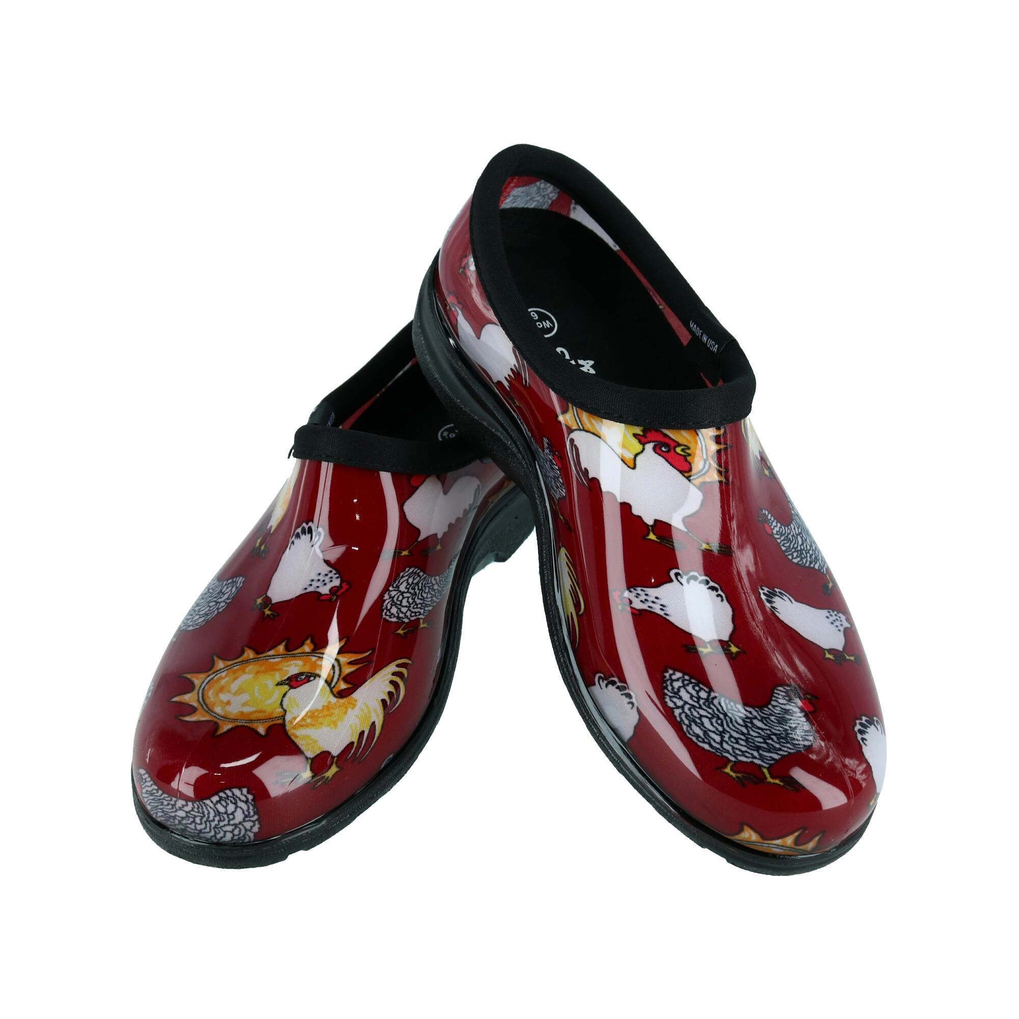 Sloggers Women's Chicken Print Short Rain and Garden Shoes