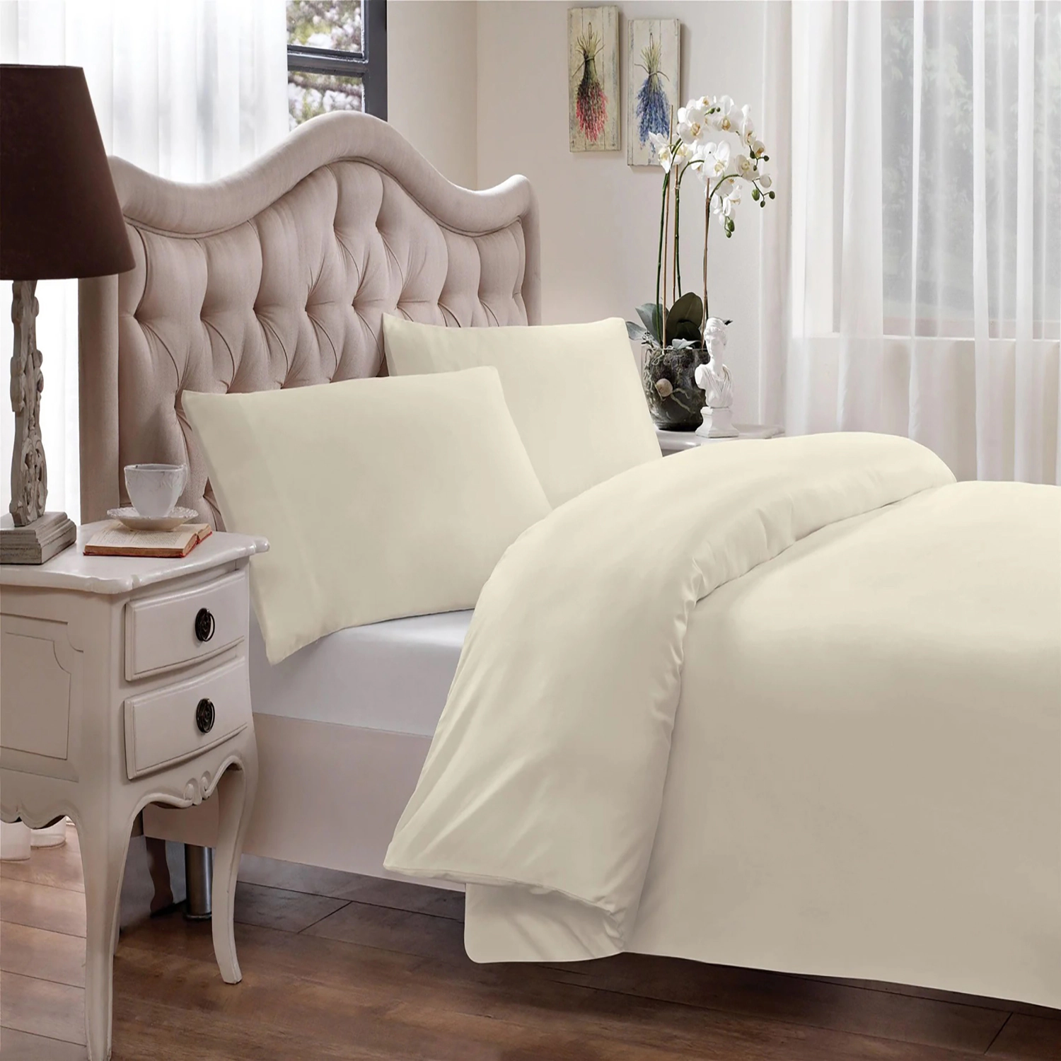 Brielle Home 300 Thread Count Modal Sateen Duvet Cover Set with Sham Twin 68 x 86