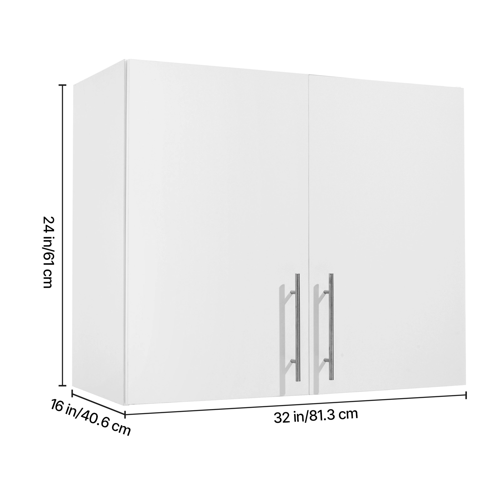 HONGGE Laundry Room Wall Cabinet, 2-Tier Wall Mounted Cabinet with Adjustable Shelf, Cupboard Storage for Kitchen