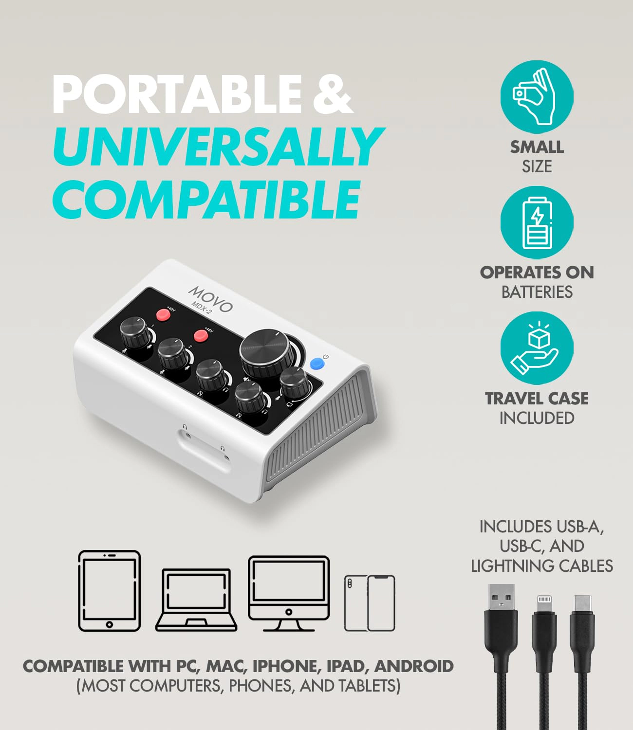 Movo Pro Portable Podcast Equipment Bundle for iPhone/Android Phones- Podcast Kit with Audio Interface, 2 UM6 Dynamic