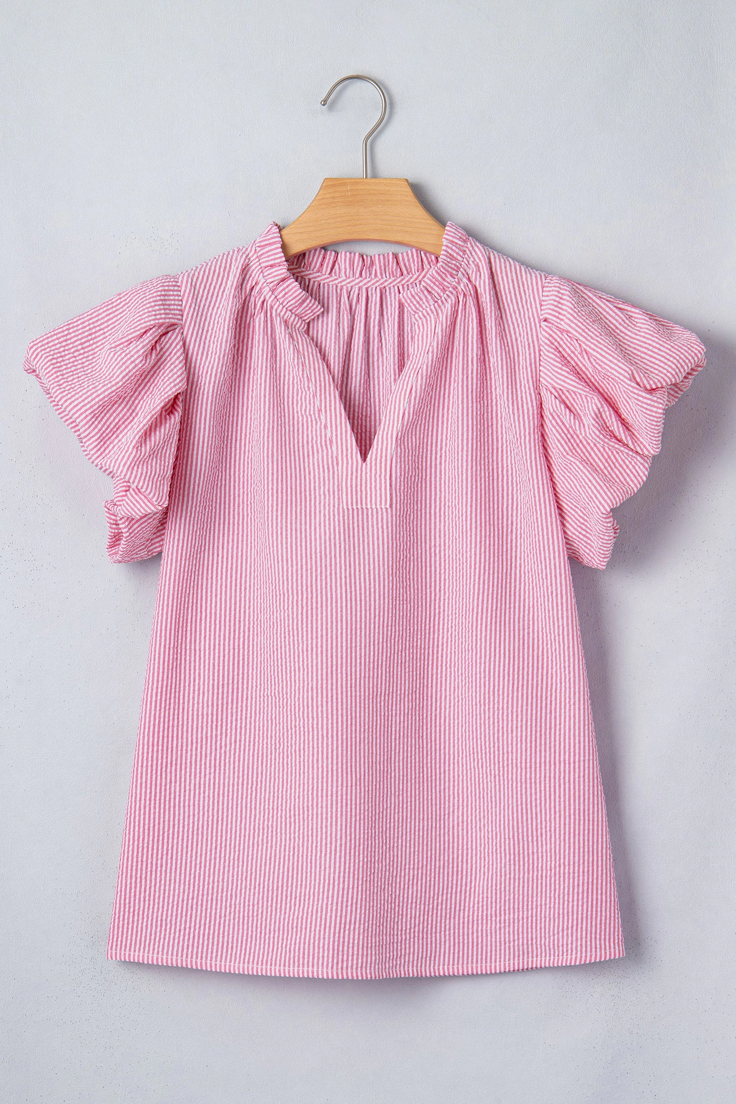 Threaded Pear Womens Maelynn Short Bubble Sleeve Blouse