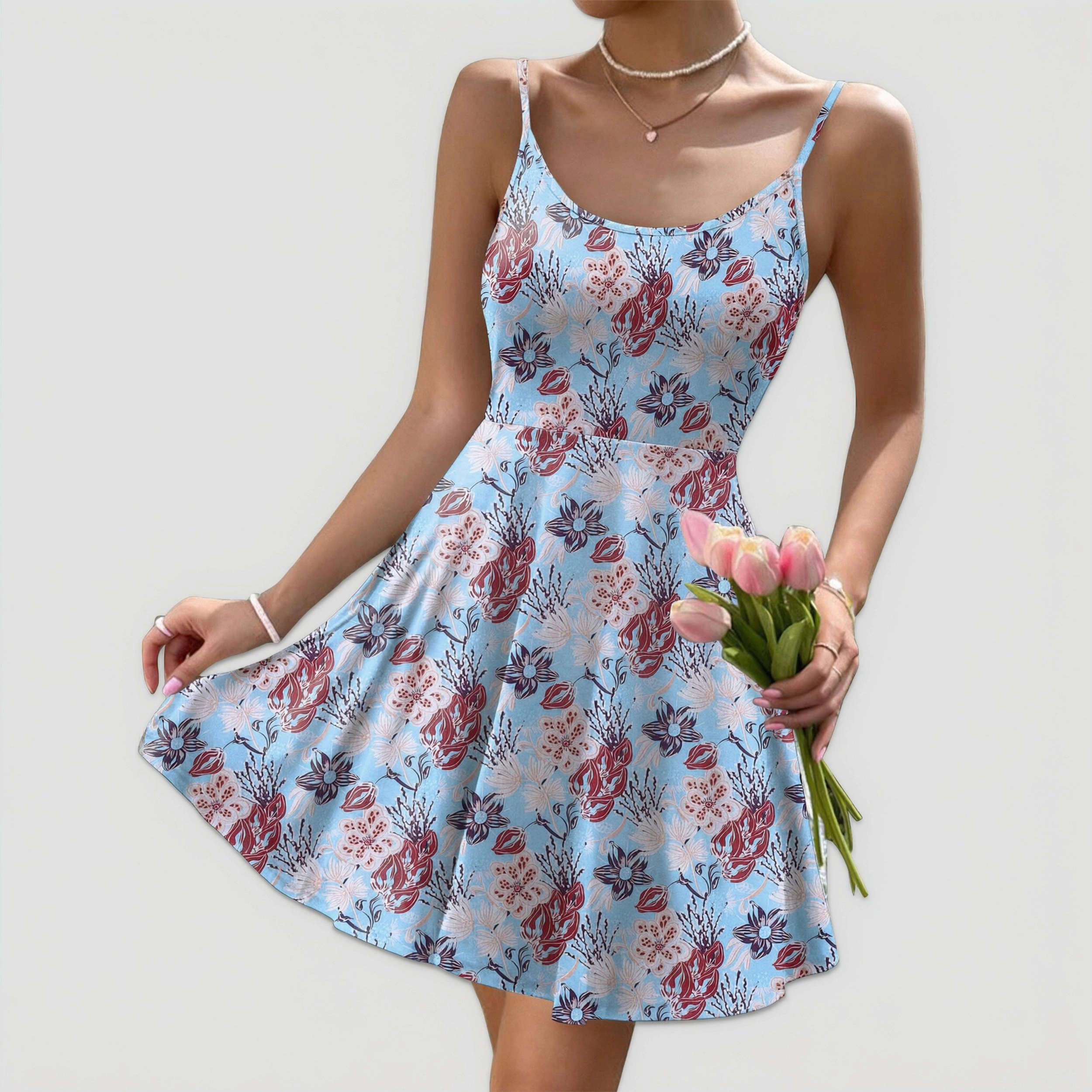 Zeagoo Women's Scoop Neck Sleeveless Skater Dress