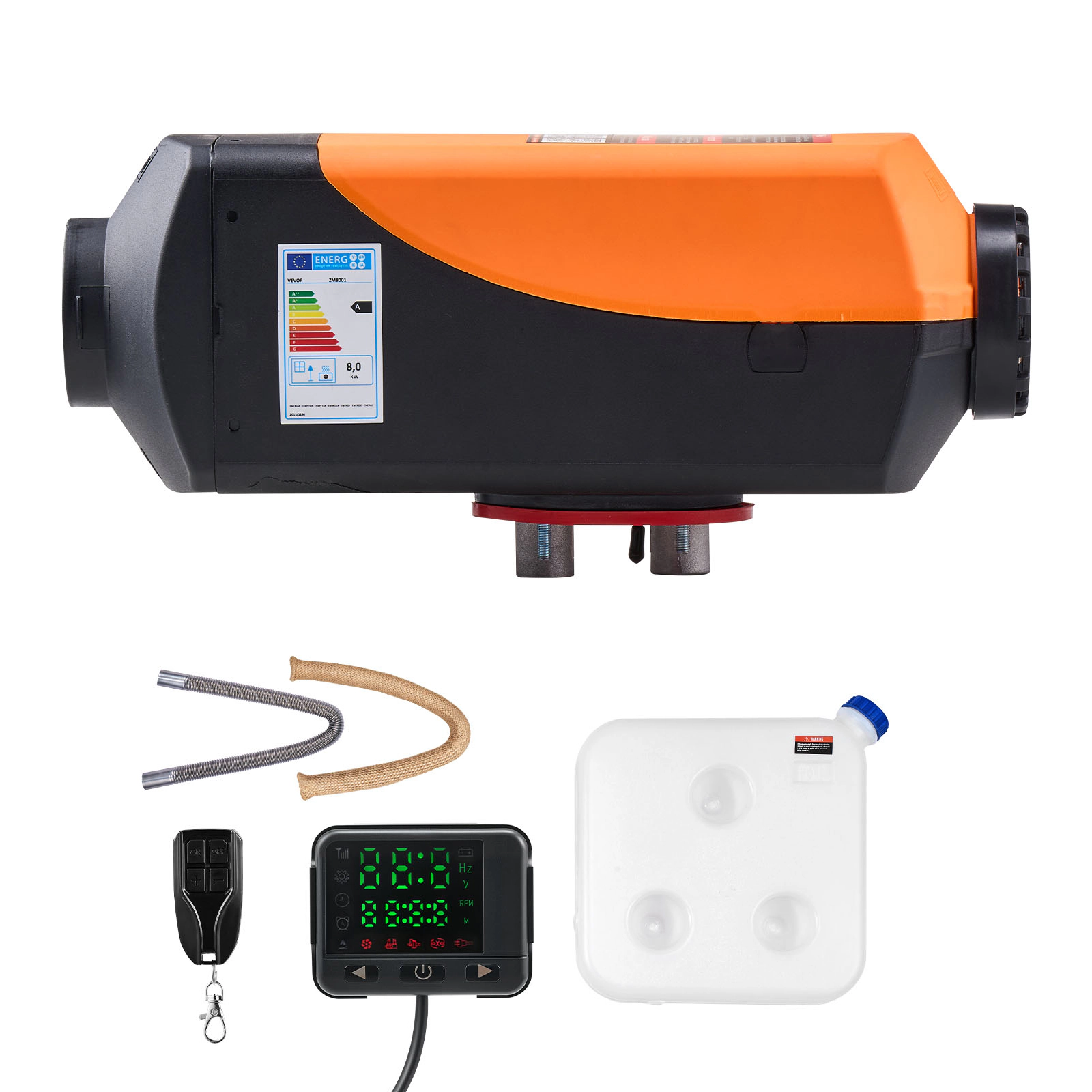 HONGGE Diesel Air Heater 8 kW DC12- 24V Fast Heating Parking with Remote Control and LCD Switch Low Noise