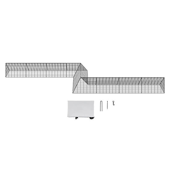 HONGGE Chicken Tunnels LxWxH Chicken Tunnels for Yard Portable Chicken Tunnels for Outside with Corner Frames 2 Sets