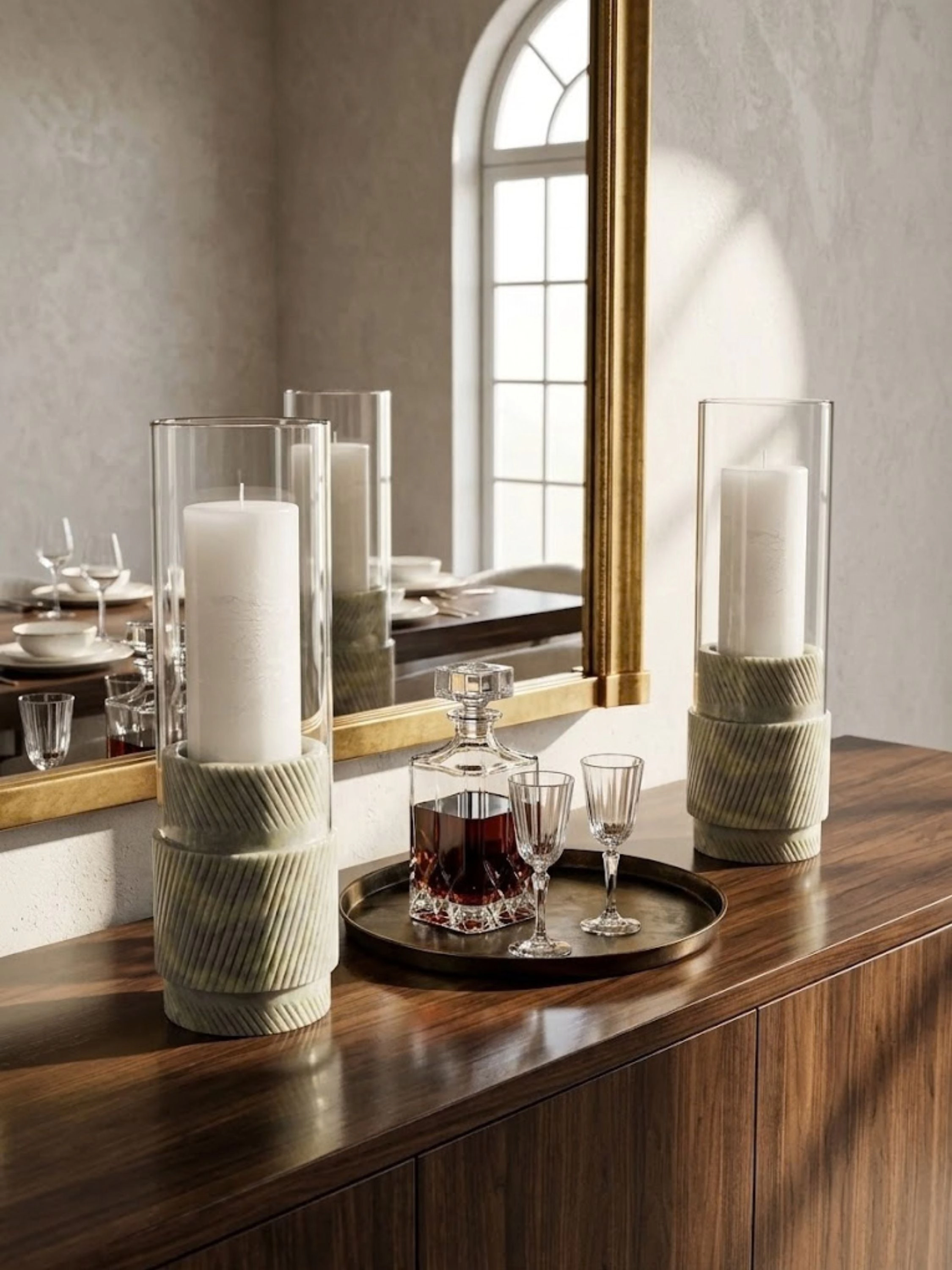 GAURI KOHLI Estonia Onyx Hurricane Candle Holder