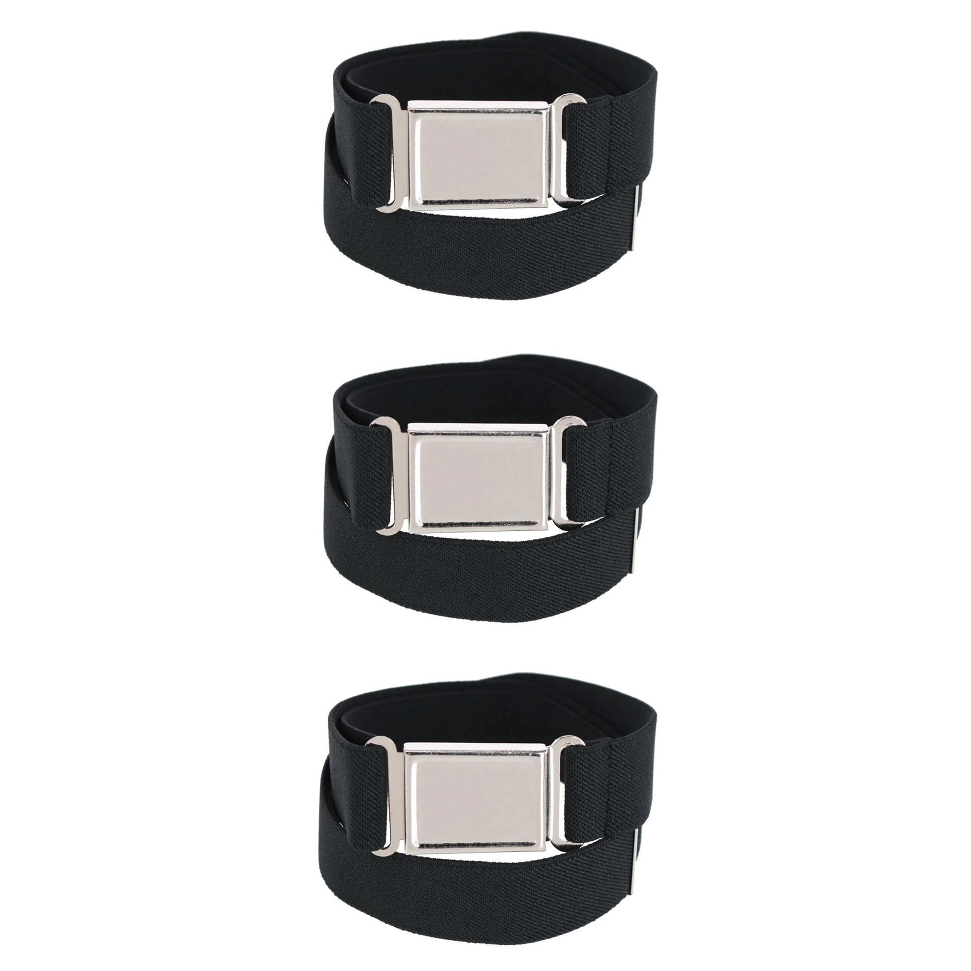 CTM Kids' Adjustable Elastic Belt with Magnetic Buckle (Pack of 3)