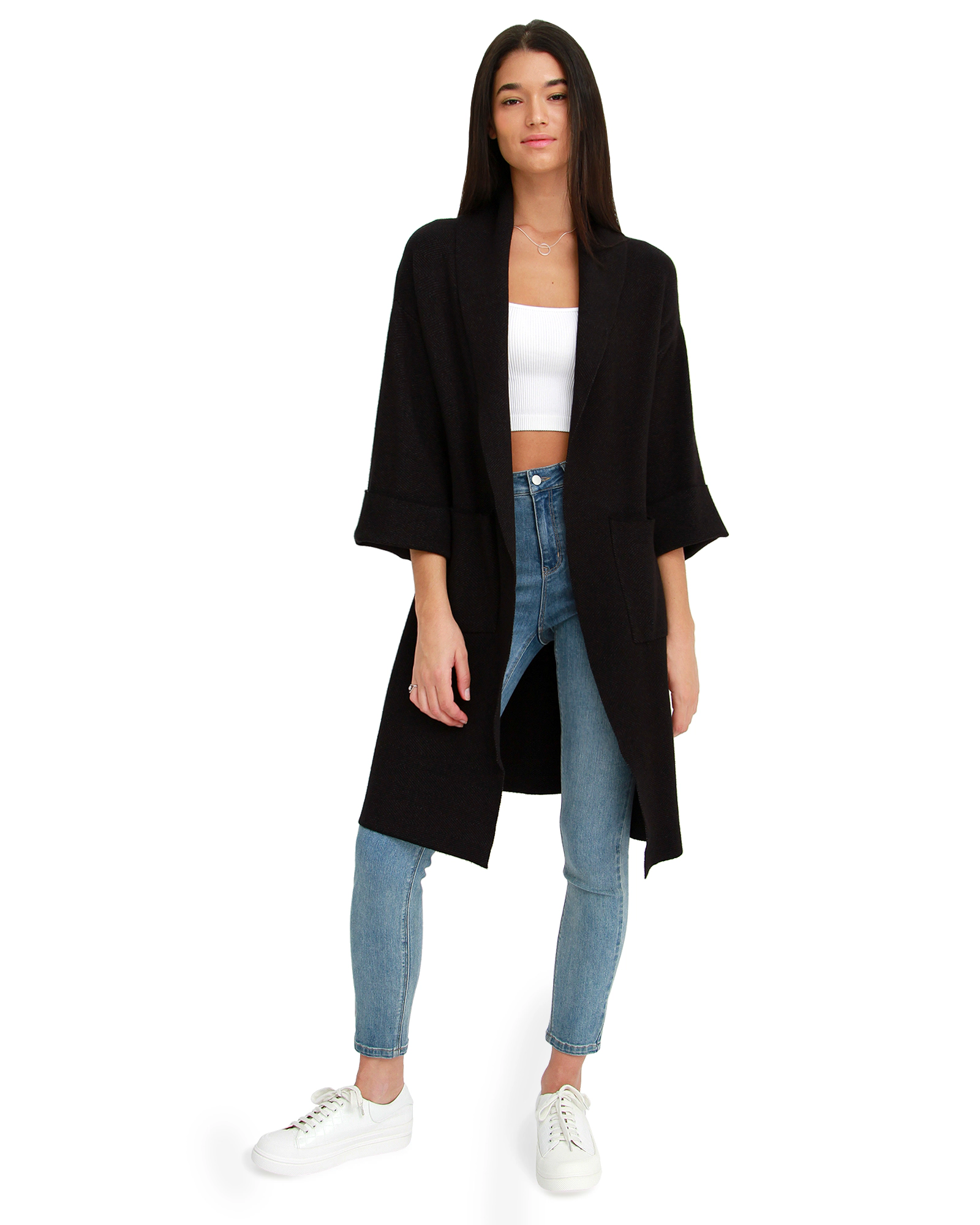 Belle & Bloom Womens Hold The Line Coatigan