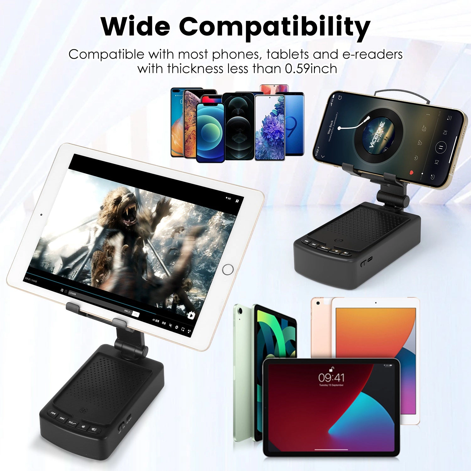 GBruno 3-in-1 Phone Stand With Wireless Speaker