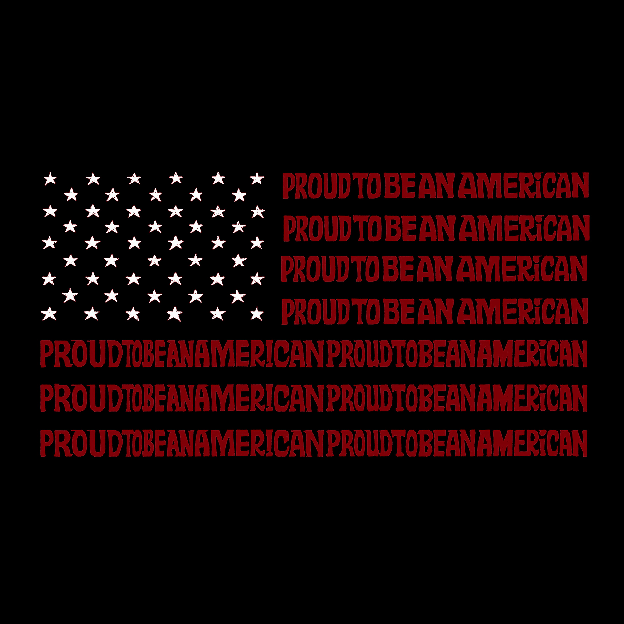 LA Pop Art Proud To Be An American - Women's Word Hooded Sweatshirt