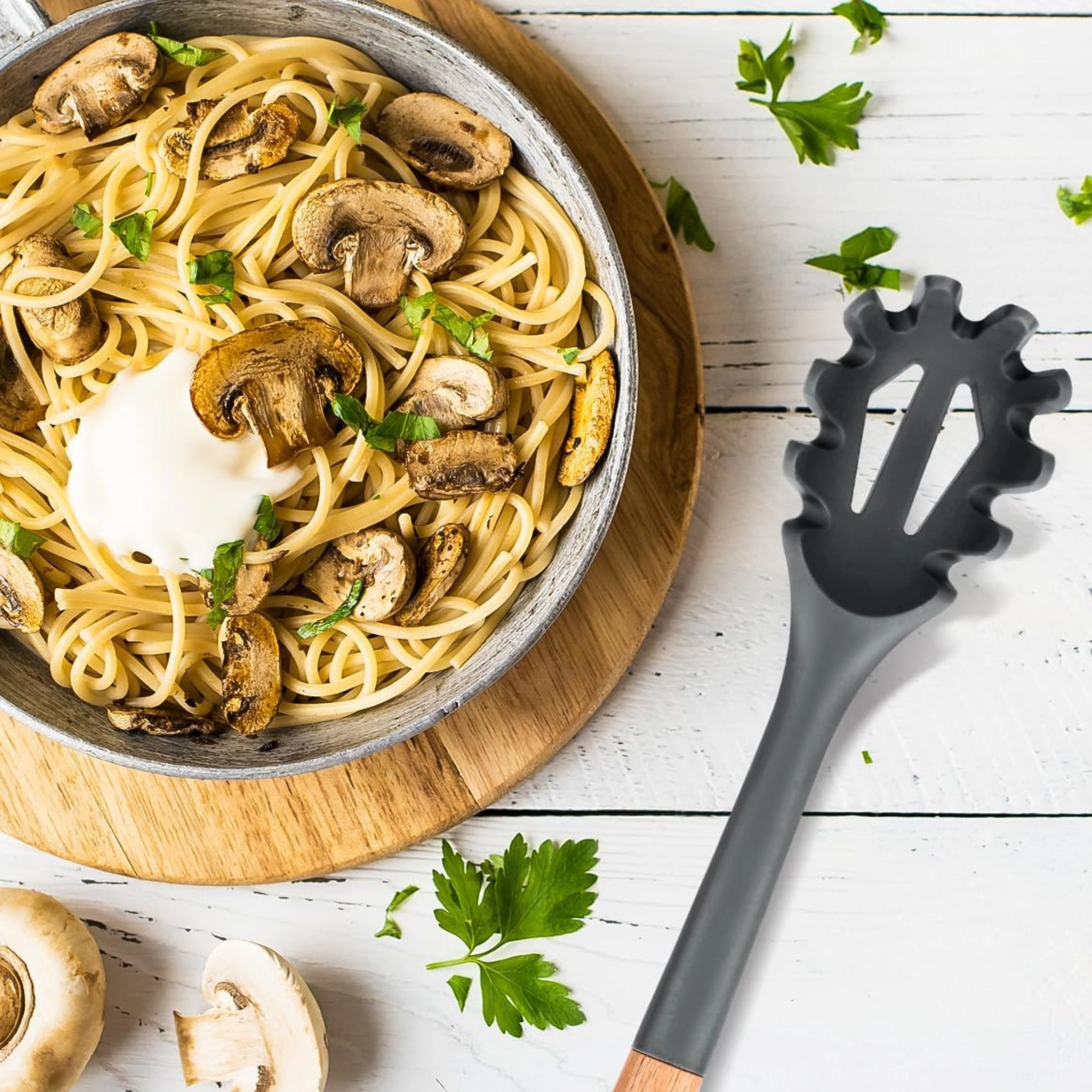 Stock Preferred Silicone Pasta Fork and Spaghetti Noodle Server 12.8 Inch
