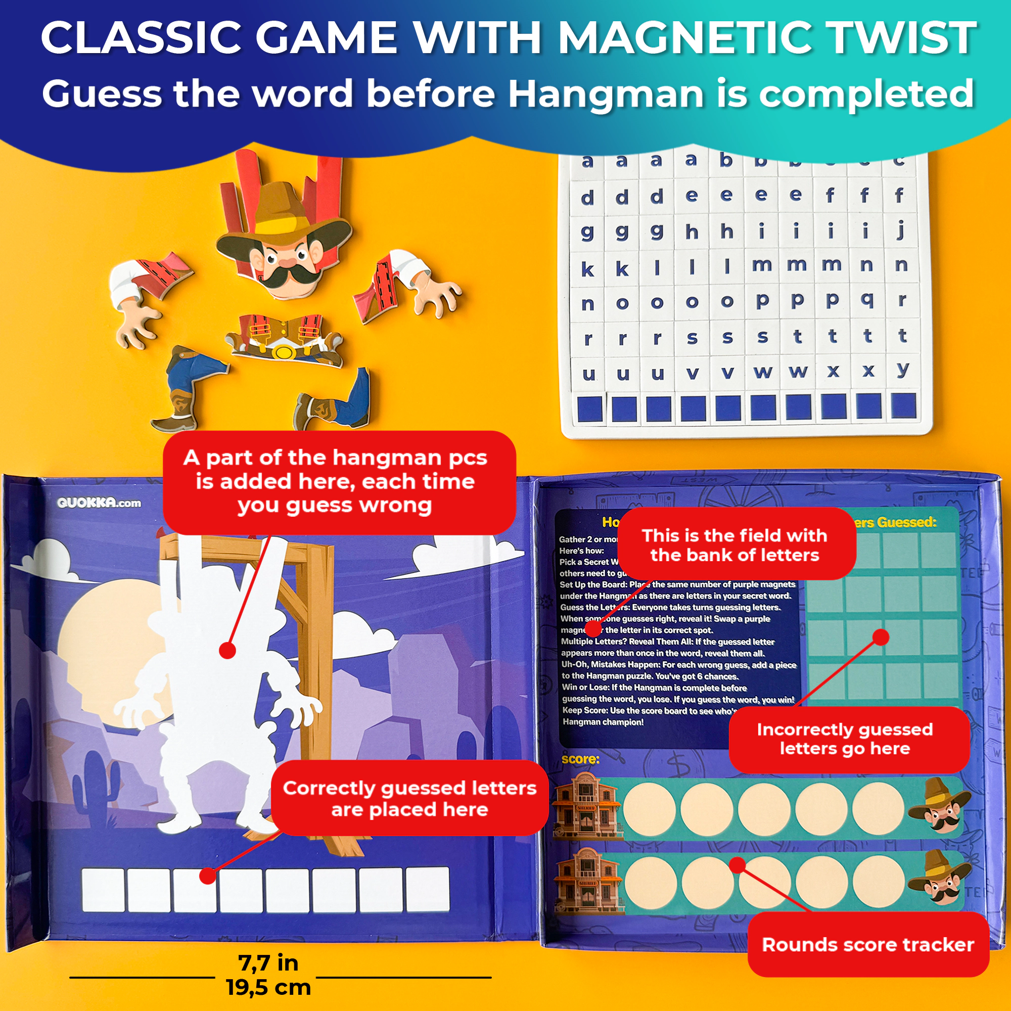 QUOKKA Magnetic Travel Games for Kids Ages 3-5, Portable Activity Set with Game Board and Pieces