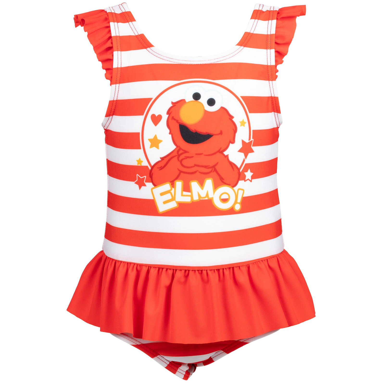 Sesame Street Elmo Girls' Sleeveless One-Piece Bathing Suit