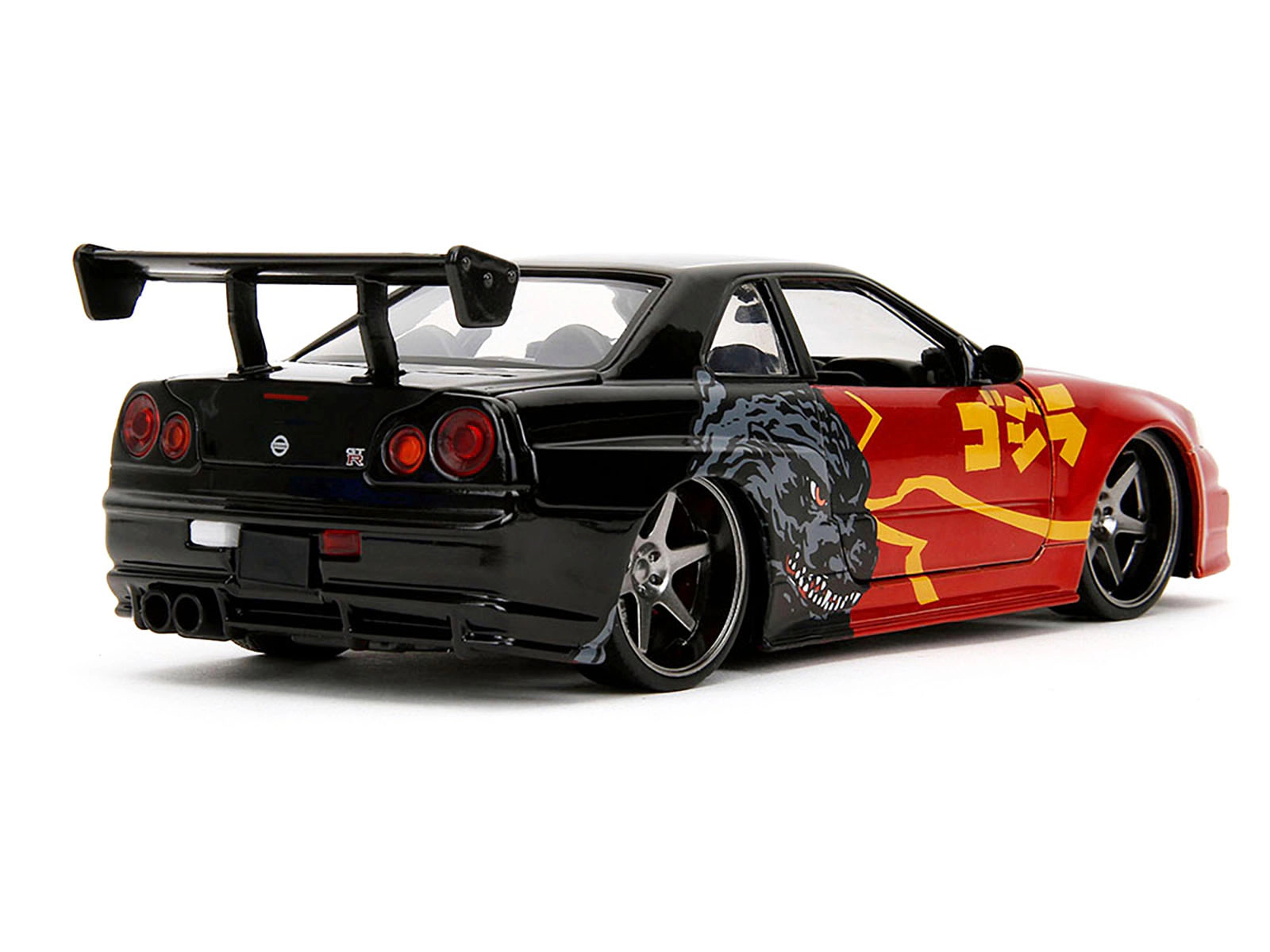 Jada 2002 Nissan Skyline GT-R (R34) RHD (Right Hand Drive) Red Metallic and Black "Godzilla vs. Destoroyah"