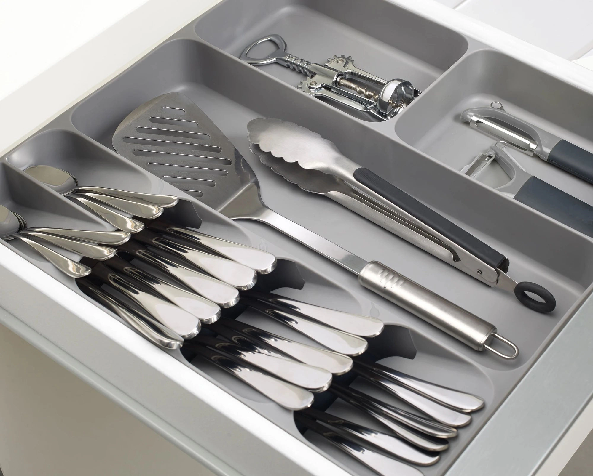Cheer Collection Kitchen Drawer Cutlery Organizer, Large Flatware Tray