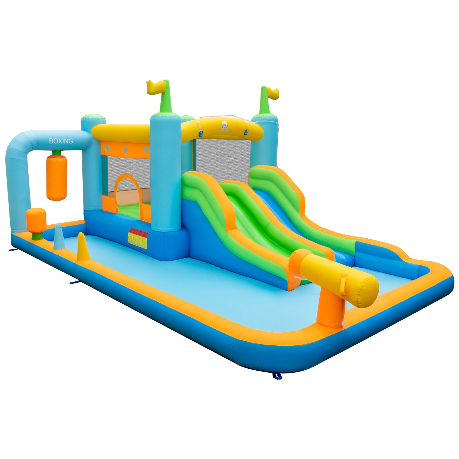 SUGIFT Giant Inflatable Water Slide with 15-ft Splash Pool and Boxing Sandbag for Backyard Summer Fun