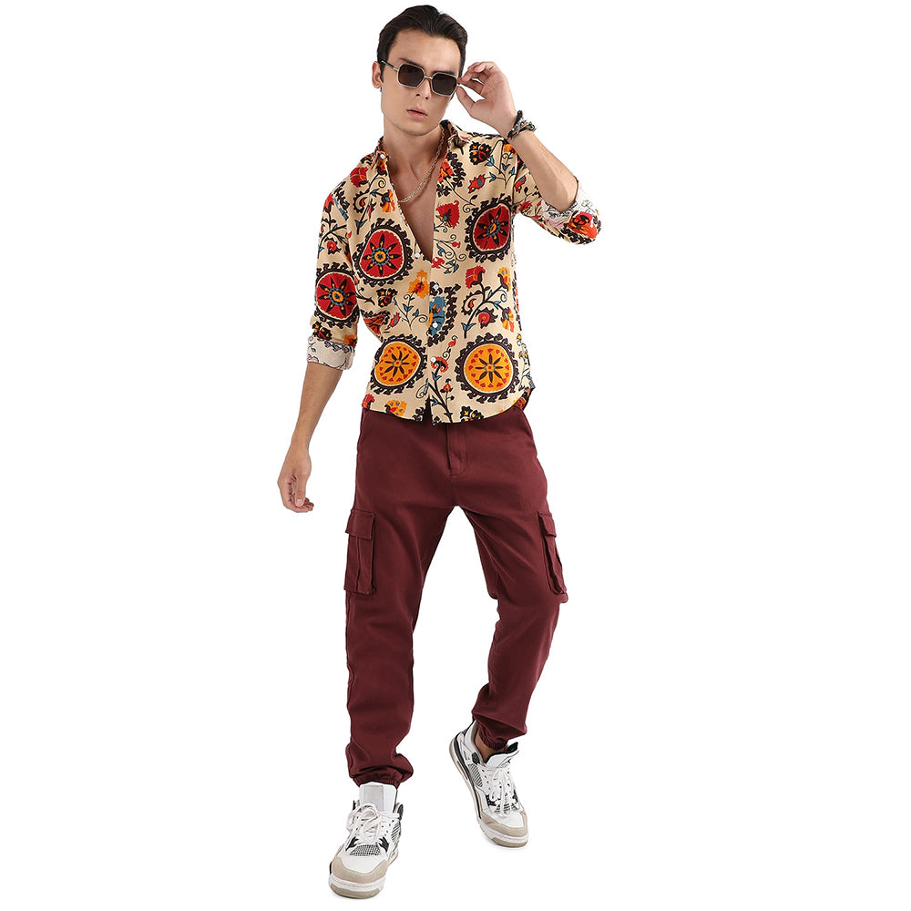 Men's Ethnic Floral Shirt