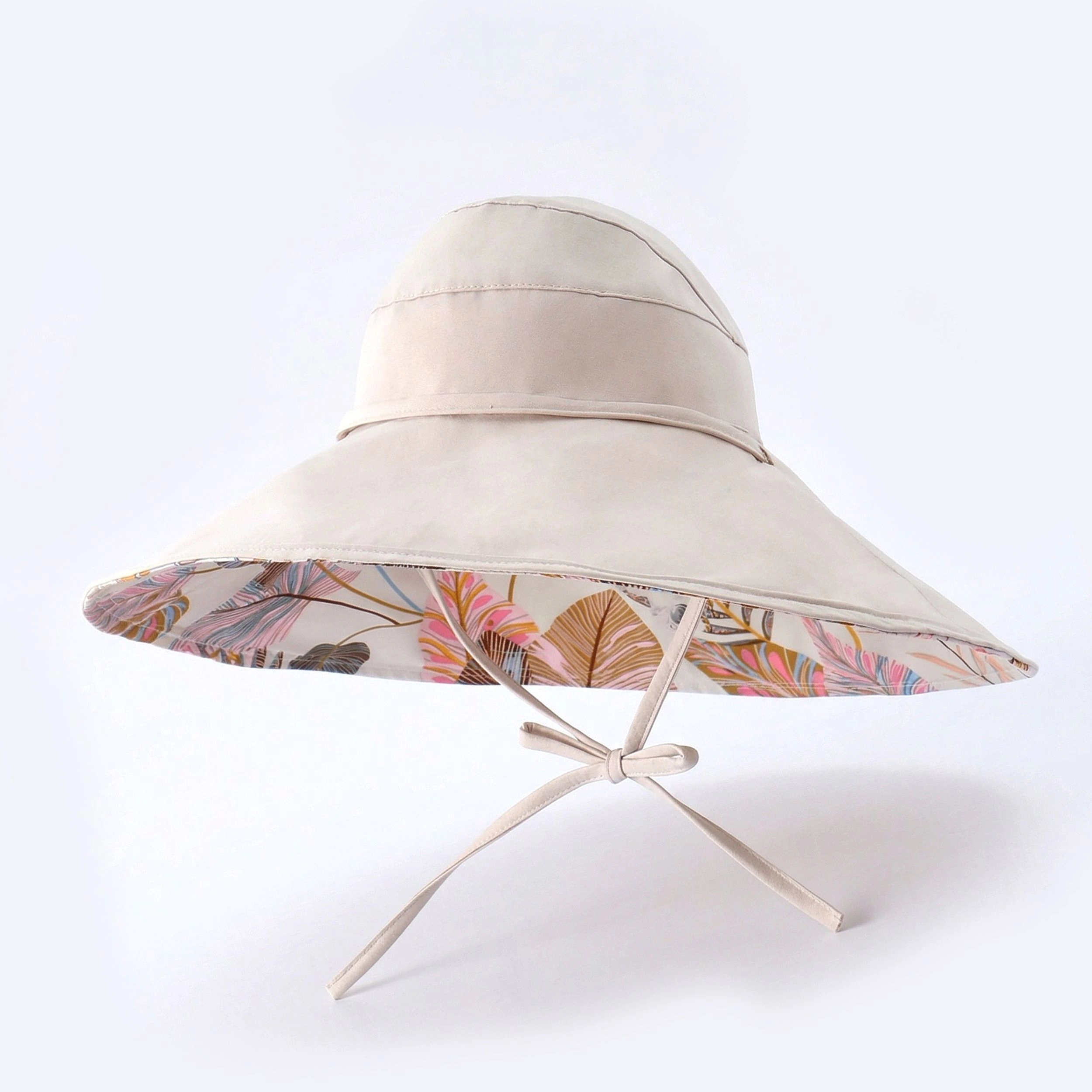 Anna-Kaci Women's Reversible Wide Brim Sun Hat UV Protection Floral Print Beach Outdoor Bucket