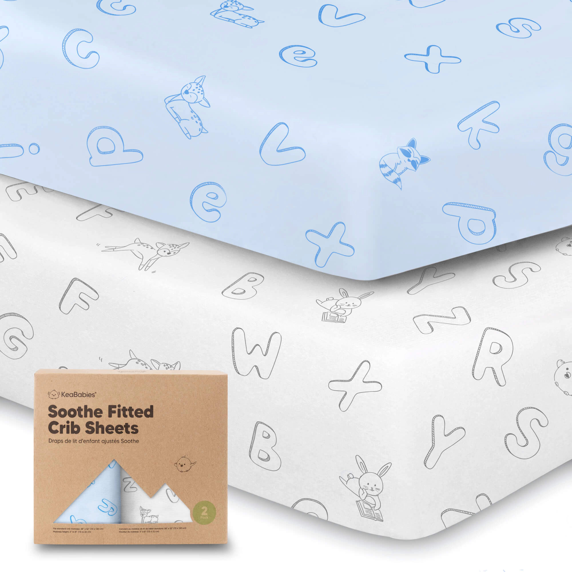 KeaBabies Soothe Fitted Crib Sheet