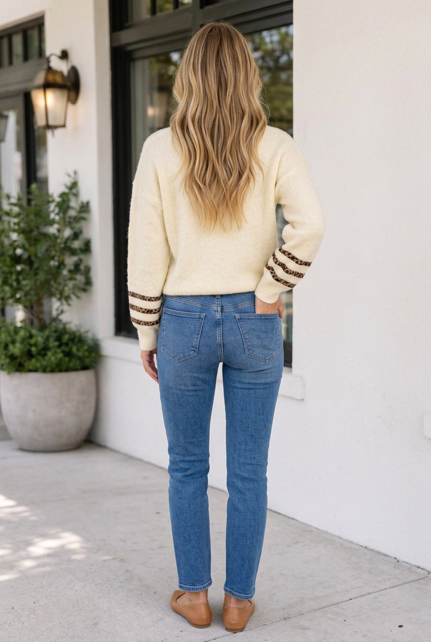 Threaded Pear Women's Wren Sleeve Casual Sweater Long Top