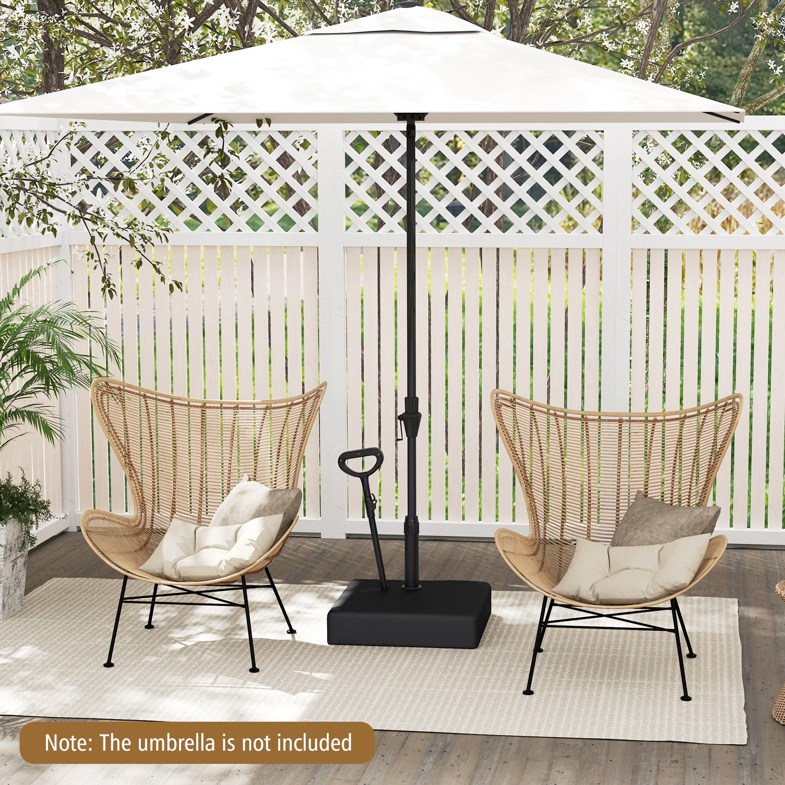 Slickblue HDPE Mobile Umbrella Base with Retractable Handle and Locking Wheels